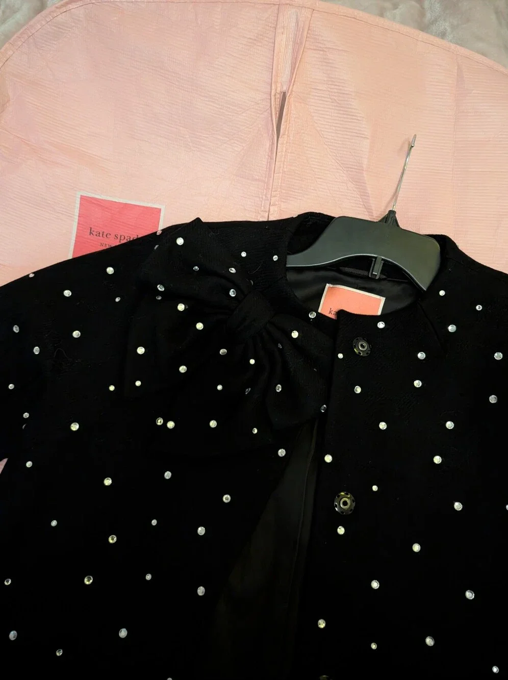 Kate Spade Dorothy Bow Rhinestone Coat